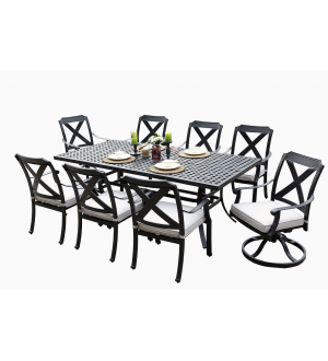 OnSight Monterey Dining Set-7Pcs-9pc(add 2 Swivel Chairs)
